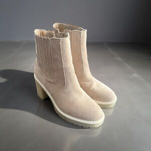 Elegant Beige Heeled Boots